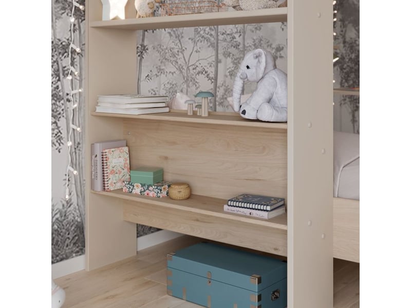  Lit superpose oasis twin 90x200 reversible chene cachemire avec tiroir et sommier 2143LISU - Conforama E