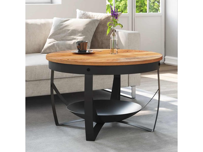  Table basse | table de salon ø68x43 cm bois d'acacia solide  - Conforama B
