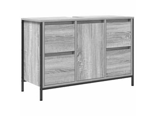 Meuble sous-évier, meuble de rangement avec tiroirs sonoma gris 90x34.5x60cm