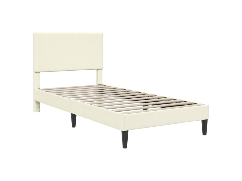  Lit simple- lit adulte -  cadre de lit crème 100 x 200 cm tissu en velours côtelé  - Conforama B