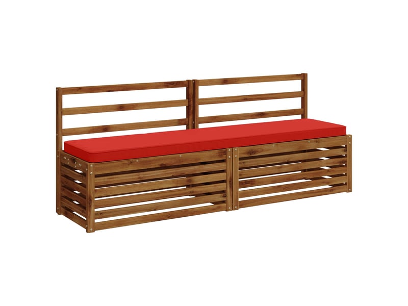 Lot de 2 coussins de banc, coussins d'assise vught 100 % polyester rouge cf58078  - Conforama C