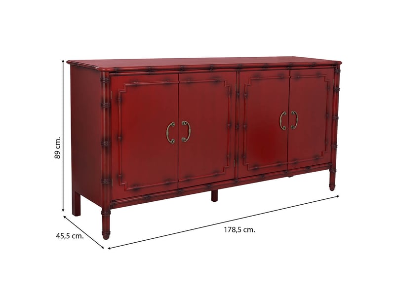  Buffet en bois rouge 178,5x45,5x89 cm h  - Conforama C