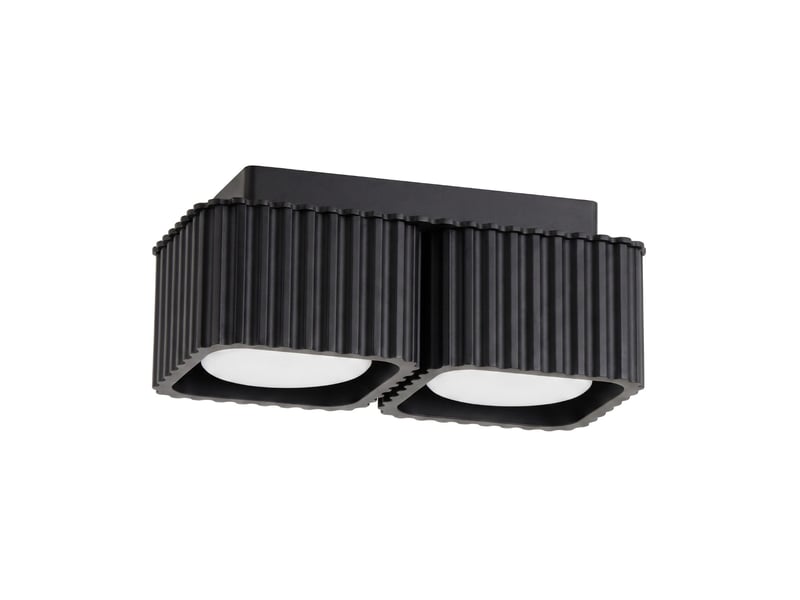 Plafonnier riff 2 noir gx53 aluminium moderne 8x20.5x10cm SL.3047 - Conforama A