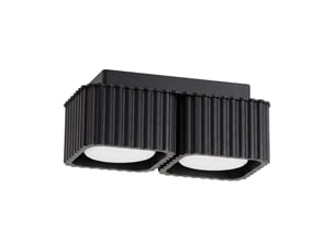 Plafonnier riff 2 noir gx53 aluminium moderne 8x20.5x10cm