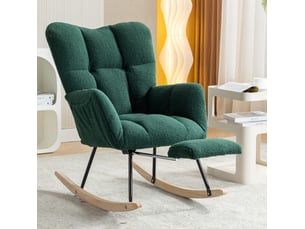Fauteuil à bascule 80x98x98,5 cm avec repose-pieds vert