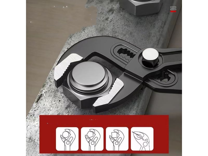  Jeu de 3 pinces multiprises de pointe (175, 240, 415 mm) – pince plombier grande taille en acier cr-v  - Conforama D