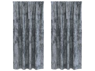 Lot de 2 rideaux en velours, rideaux de fenêtre gris argenté 175 x 140 cm velours cf44217