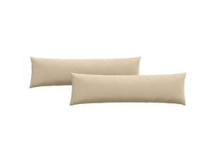Lot de 2 coussins de canapé, coussins décoratifs tissu crème 145 x 40 cm cf58808