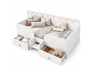 Lit simple 90x200 cm coloris blanc