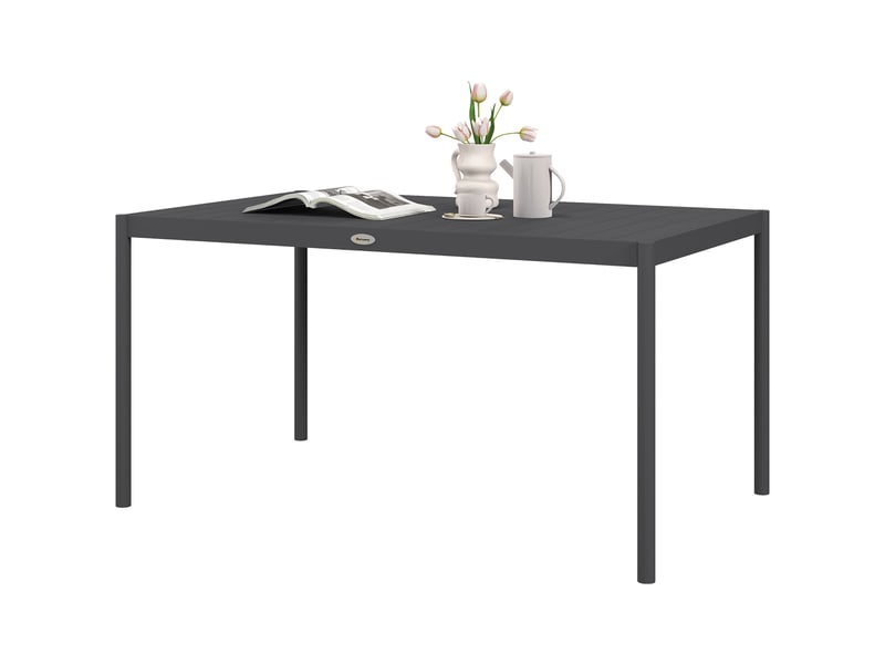  Table de jardin rectangulaire aluminium gris 145x90x74cm  - Conforama A