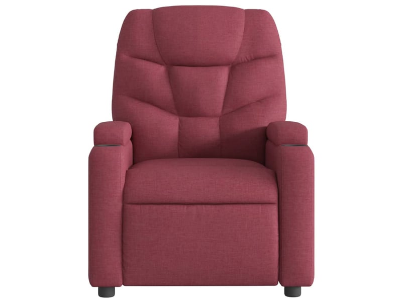  Fauteuil de relaxation tv fonction massage inclinable 6 points de massage en tissu rouge bordeaux dec027091  - Conforama C