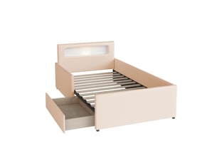 Lit avec rangement 90x200 cm <strong></strong>  <strong>Fay Lum</strong> coloris beige