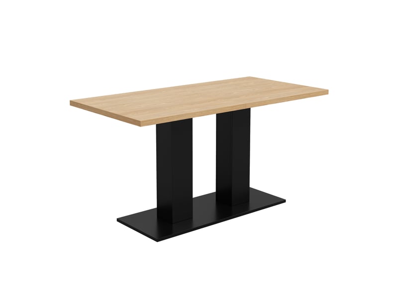  Table à manger extensible, bois naturel, 140180 × 70 cm, 6-8 personnes, plateau épais, style simple  - Conforama E