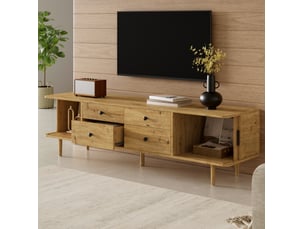 Meuble tv coloris naturel 165 cm <strong>ELVMI</strong> <strong></strong>