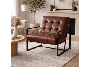 Fauteuil chesterfield – assise capitonnée – style élégant