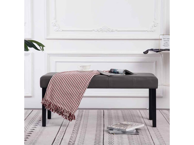  Banc d'entrée, banc d'intérieur 106 cm gris similicuir  - Conforama B