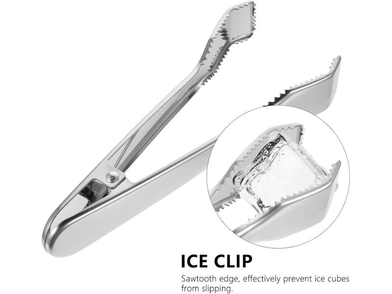 Pince à glace pour glaçons argenté en acier inoxydable 304 épais surface miroir et ressort antidérapant pince multifonction pour bars et restaurants NO Commercial reference - Conforama B