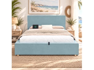 Lit coffre 140x200 cm CHICFURN   coloris bleu