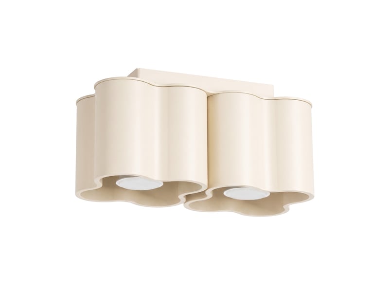  Plafonnier ovio 2 beige gu10 aluminium moderne 12x24.5x12cm SL.3317 - Conforama A