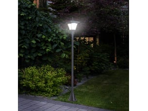 Lanterne solaire 15x15x120 cm led rétro noir