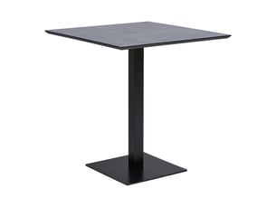 Table bistrot fano effetto pietra avec base en métal noir 70x70x75 cm