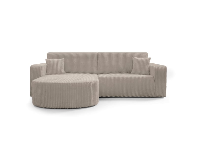  Kiara - canapé d'angle compact réversible et convertible 4 places en velours côtelé épais  - Conforama E