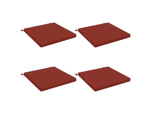 Lot de 4 coussins de siège, coussins d'assise soest 100 % polyester rouge cf60530