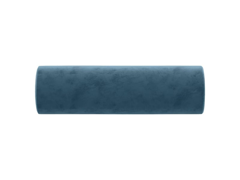  Lot de 2 coussins décoratifs bleu ø15x50 cm velours cf60858  - Conforama D