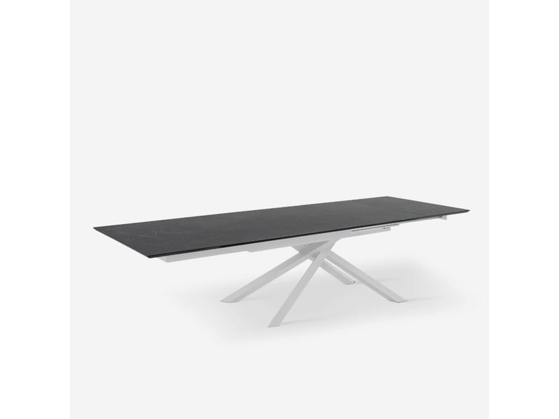  Table extensible en hpl jusqu'à 12 personnes 170270 x 90 ryder - noir  - Conforama C