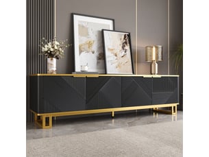 Meuble tv coloris noir 160 cm OOIILLEE Luxe haut de gamme