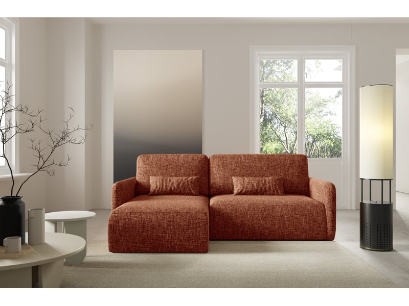  Canapé d'angle convertible livello l orange  - Conforama C