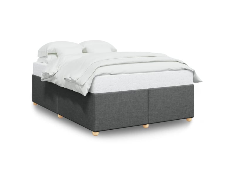  Lit double- lit adulte -  cadre de lit sans matelas gris foncé 140x190 cm tissu  - Conforama A