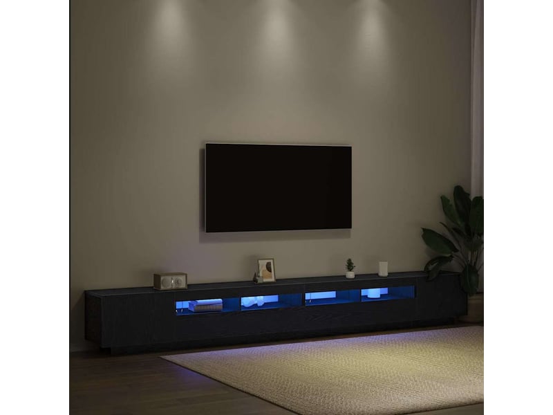  Ensemble meuble tv - banc tv - meuble de rangement 3 pcs noir bois d'ingénierie  - Conforama D