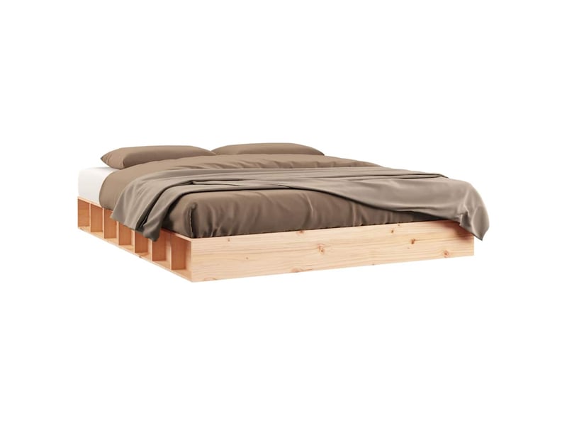  Lit double- lit adulte -  cadre de lit sans matelas 150x200 cm bois massif  - Conforama A