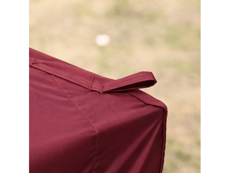  Abri pliant 3 x 3 m bordeaux en acier, avec 4 parois latérales, protection uv 50+ pour jardin et camping  - Conforama D