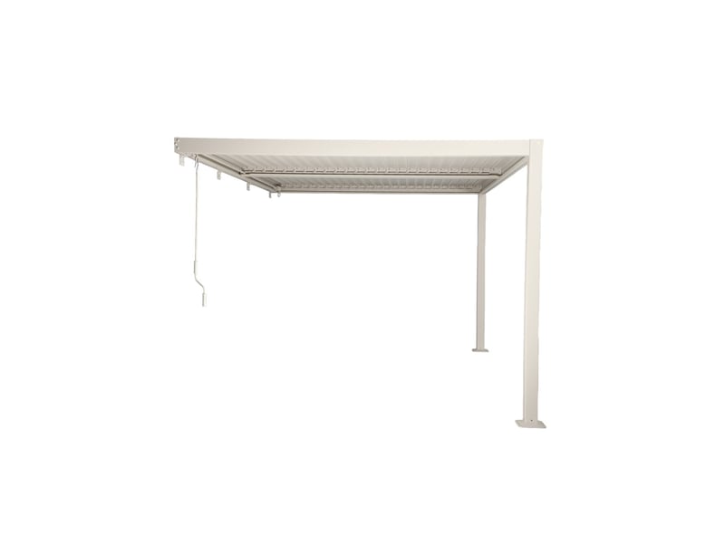  Pergola bioclimatique aluminium adossée lames orientables 4x3m beige palace  - Conforama C