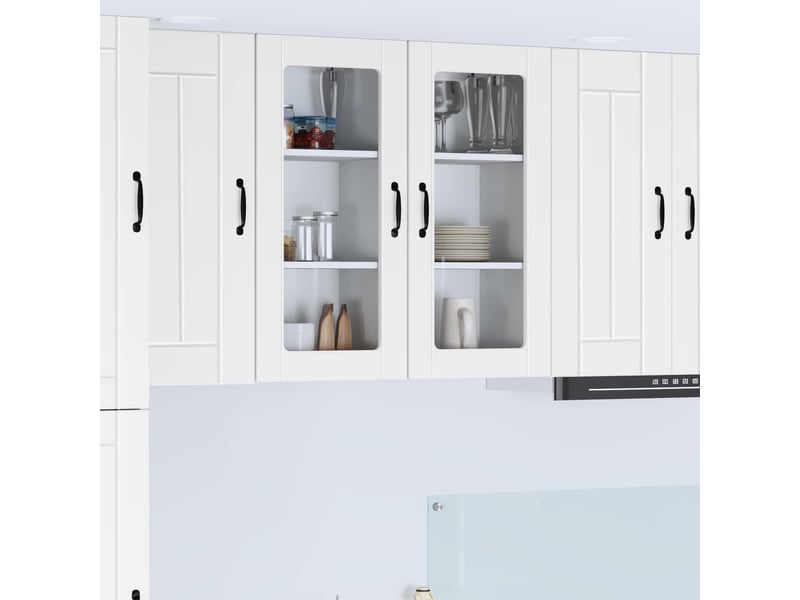 Meuble mural de cuisine, cabinet en verre mural blanc 40x31x80cm shl3727  - Conforama B
