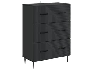 Armoire de rangement bureau, armoire à tiroirs noir 66 x 34,5 x 89,5 cm bois d'ingénierie