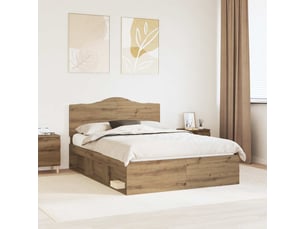 Lit adulte, lit double, cadre de lit chêne artisan 150x200cm pin massif cf5618