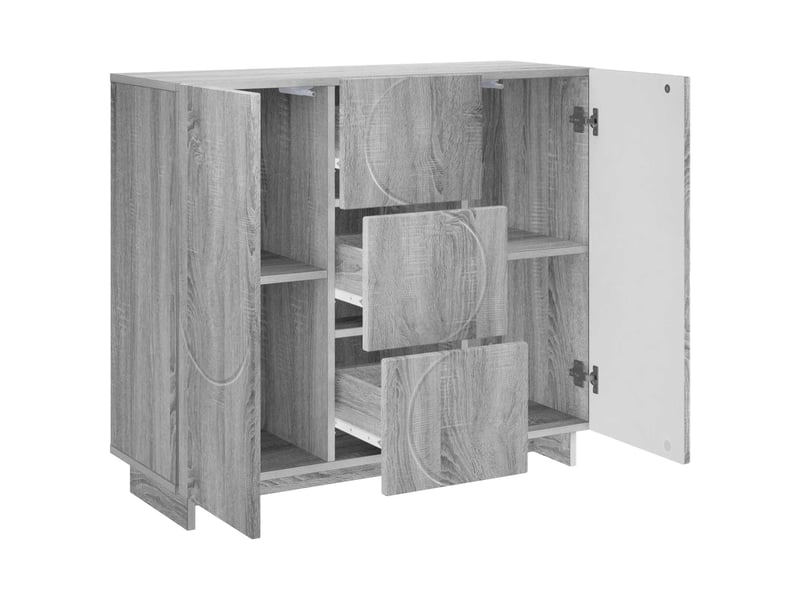  Buffet - bahut - meuble de rangement sonoma gris 85,5 x 31 x 75 cm bois d'ingénierie  - Conforama C