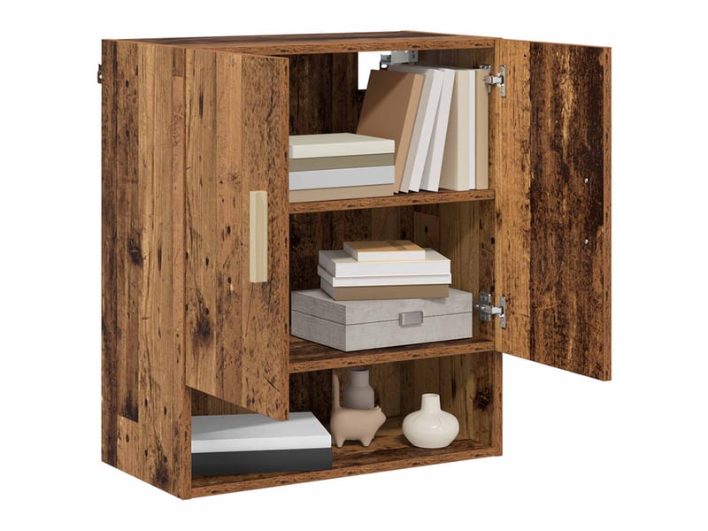  Meuble mural, rangement salon 60 x 31 x 70 cm bois d'ingénierie bois ancien shl5793  - Conforama C