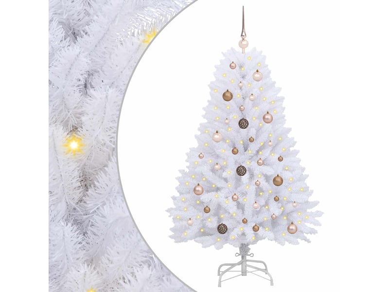  Sapin de noël, arbre de noël artificiel 150 cm pvc et acier blanc  - Conforama A