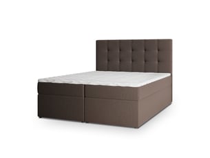 Lit avec rangement 140x200 cm <strong>MASSENO</strong> <strong></strong> coloris marron