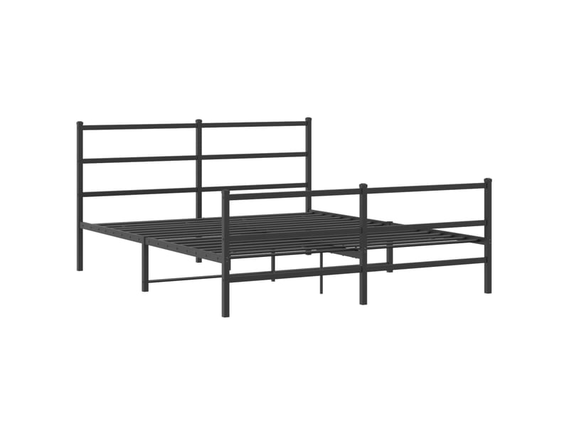  Lit double- lit adulte -  cadre de lit métal sans matelas avec pied de lit noir 150x200cm  - Conforama B