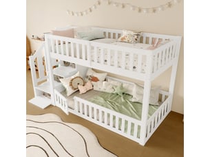 Lit superposé 90x141/170/200 cm <strong></strong> <strong></strong> coloris blanc
