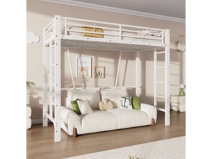 Lit mezzanine 90x200 cm <strong></strong>  <strong>OMNIGLINT TRADING LTD</strong> coloris blanc