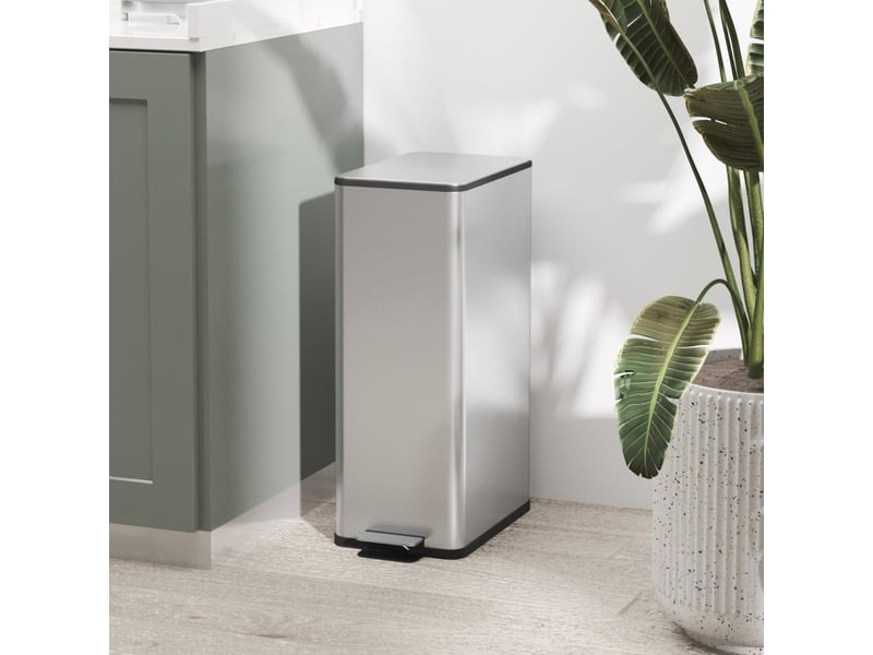  Poubelle à pédale 20 l 21,5 x 37,2 x 57 cm inox argent  - Conforama B