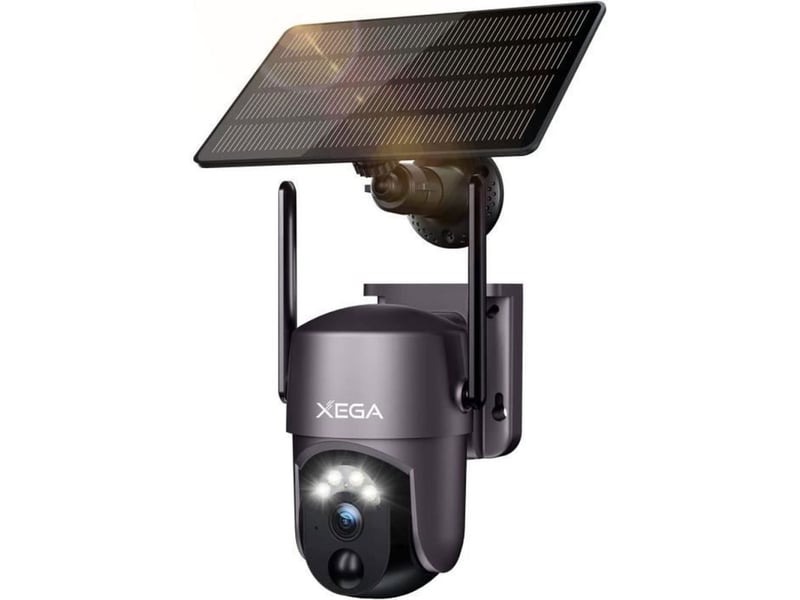 Caméra wi-fi solaire ptz 2k xega détection humaine vision couleur ip66 - Conforama A