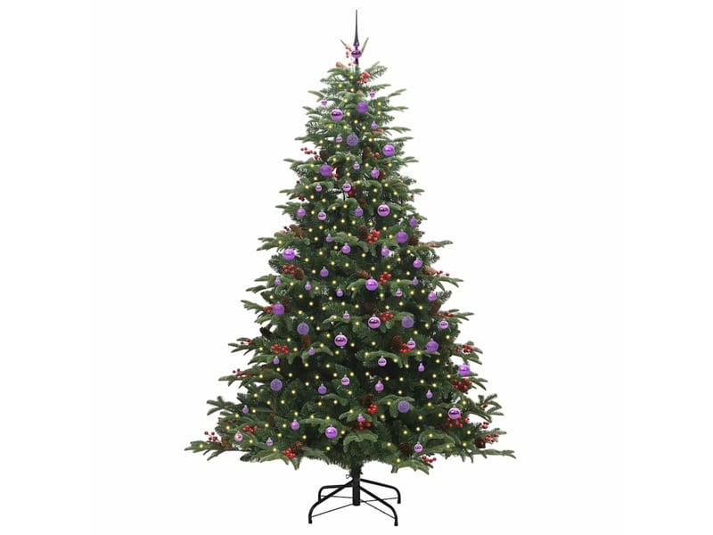 Sapin de noël - arbre de noël artificiel vert 240 cm pvc, métal et plastique - Conforama C