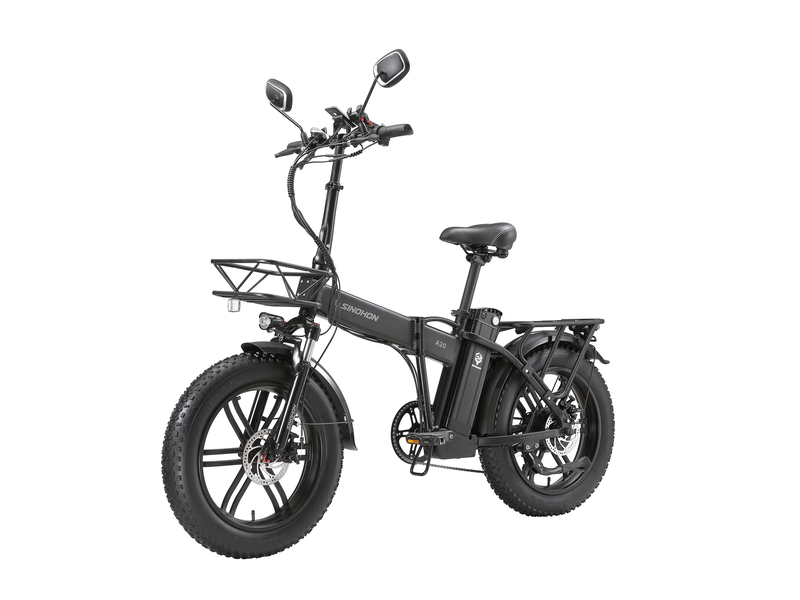  Vélo électrique pliant sinohon a20, pneus larges 20 po, 1050wh batterie, noir  - Conforama A